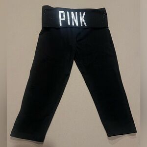 Victorias Secret PINK Rhinestone Yoga Cropped Leggings Size S